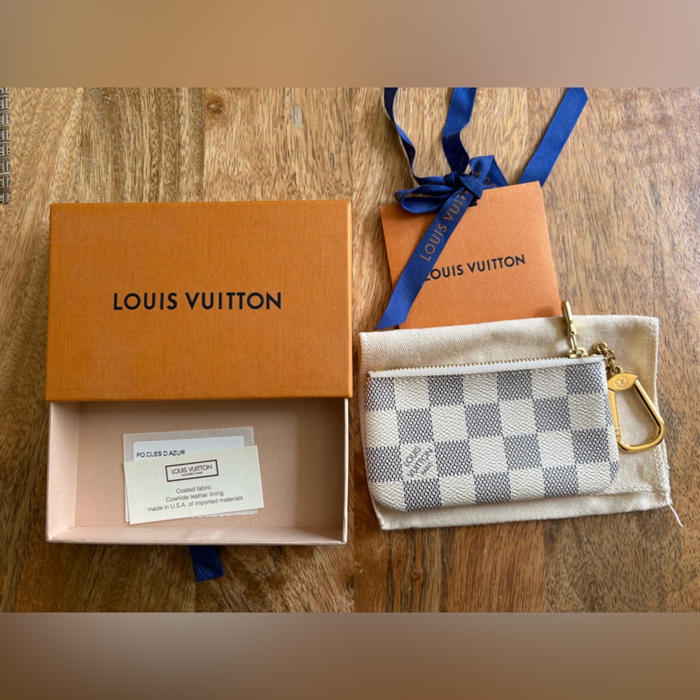 Authentic Louis Vuitton Damier Azur Key Pouch